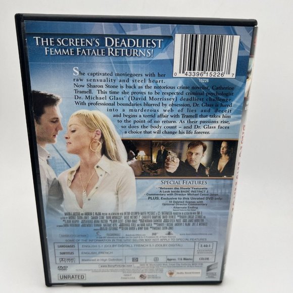 Basic Instinct 2 (DVD, 2006, Widescreen, Unrated Extended Cut) Sharon Stone F6 - Picture 3 of 3